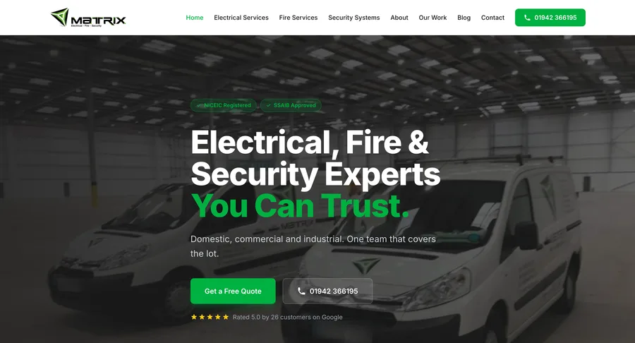 Matrix FSE website, built by Jamie Clarke